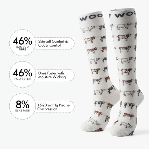 Cows Bamboo Compression Socks