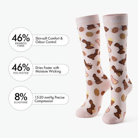 Yummy Bunnies Bamboo Compression Socks