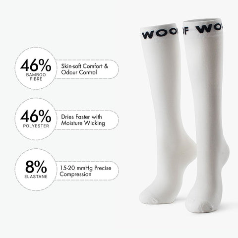 White Bamboo Compression Socks