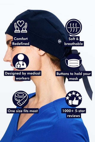 Perfect Match Sweat-Wicking Scrub Cap — Navy