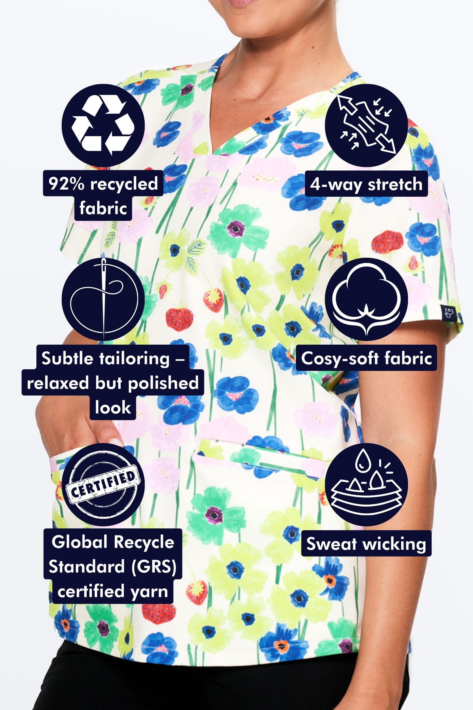 Wild Meadow Women’s 3-Pocket Scrub Top