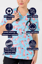 Cherry Milkshake Women’s 3-Pocket Scrub Top