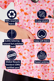 Flower Power Women’s 3-Pocket Scrub Top