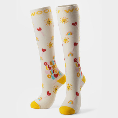 Positive Vibes Bamboo Compression Socks 6 Pack