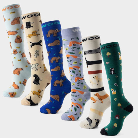 Cutest Creatures Bamboo Compression Socks 6 Pack