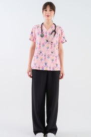 1 in 7: Breast Cancer Awareness Women’s 3-Pocket Scrub Top