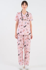 Cats Cats Cats Women’s 3-Pocket Scrub Top