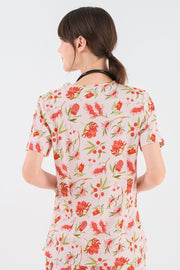 Bushland Blooms Women’s 3-Pocket Scrub Top