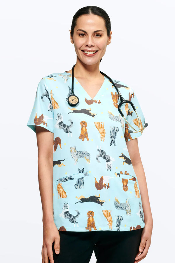 Down Under Dogs - Women's Scrub Top