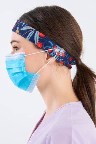 Red Flowering Gum Headband and Mask Holder