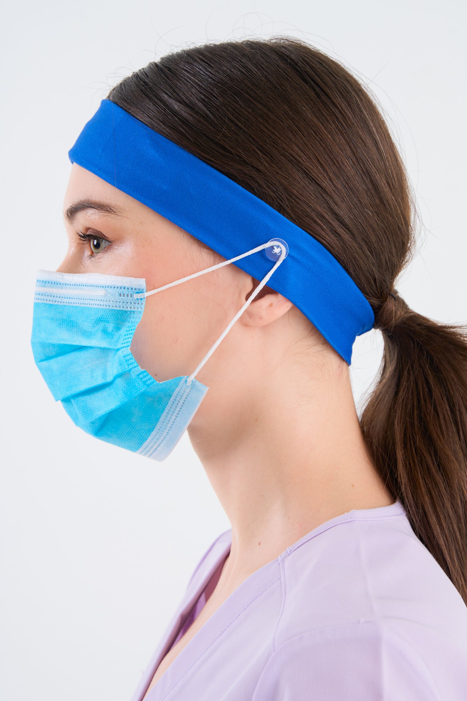 Royal Blue Headband and Mask Holder