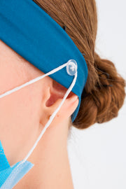 Caribbean Blue Headband and Mask Holder