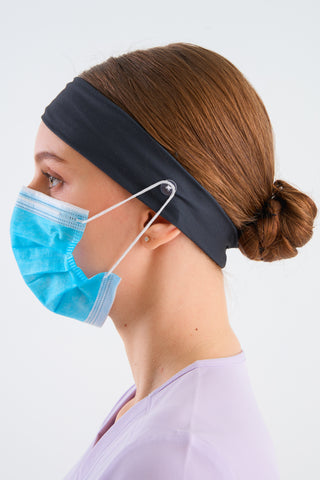 Black Headband and Mask Holder