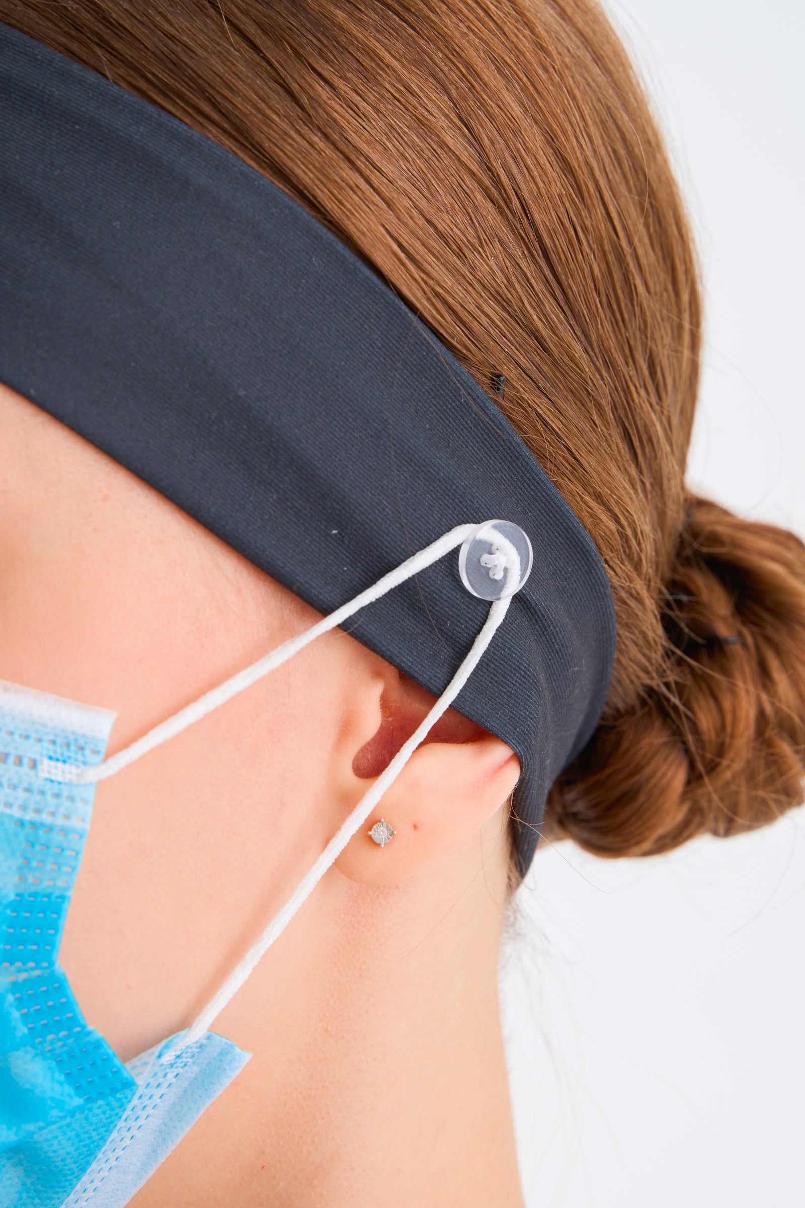 Black Headband and Mask Holder