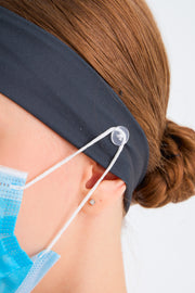 Black Headband and Mask Holder