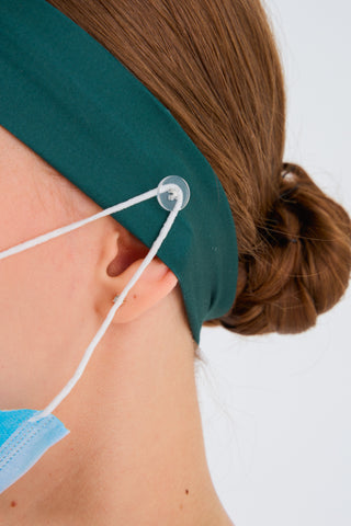 Fern Green Headband and Mask Holder