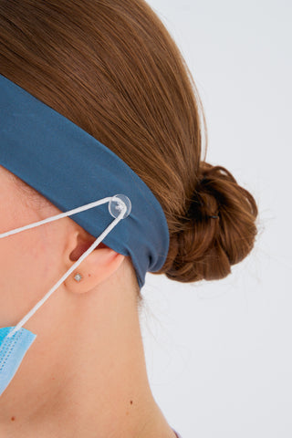 Cool Gray Headband and Mask Holder