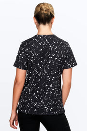 Black & White Confetti - Women's Scrub Top