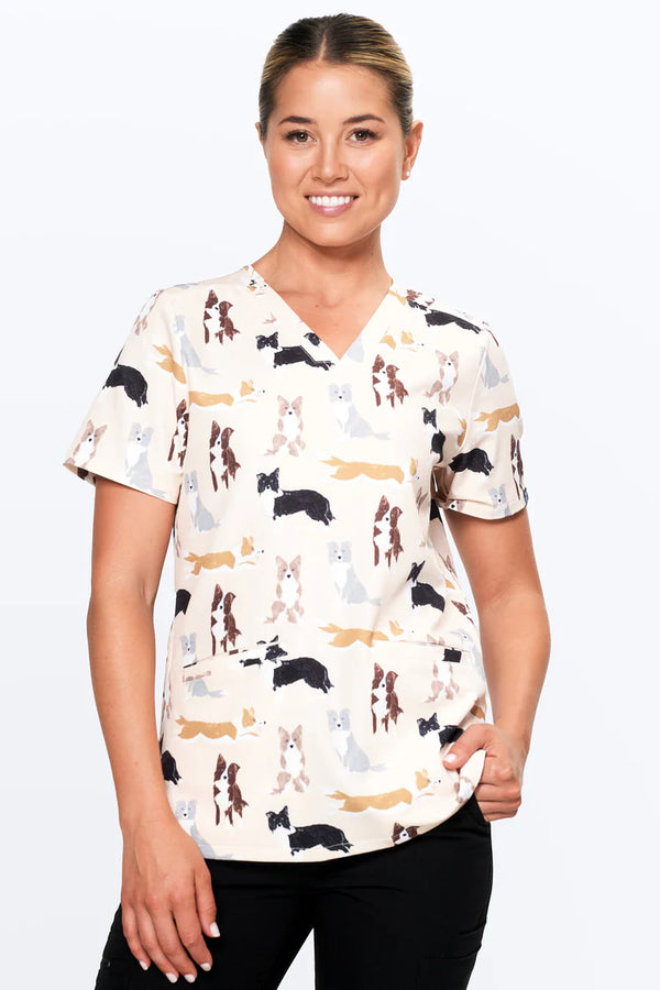 Border Collies - Women's Scrub Top