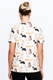 Border Collies Women’s 3-Pocket Scrub Top