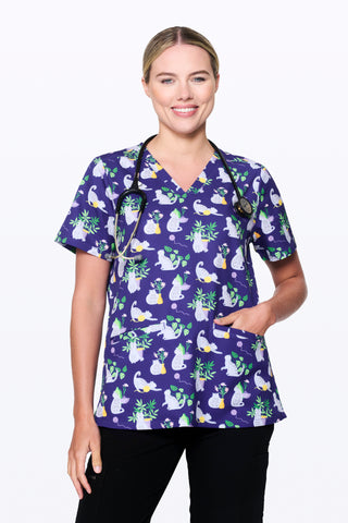 Australian Mist Cats Women’s 3-Pocket Scrub Top