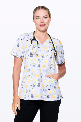 Cool Cats Women’s 3-Pocket Scrub Top