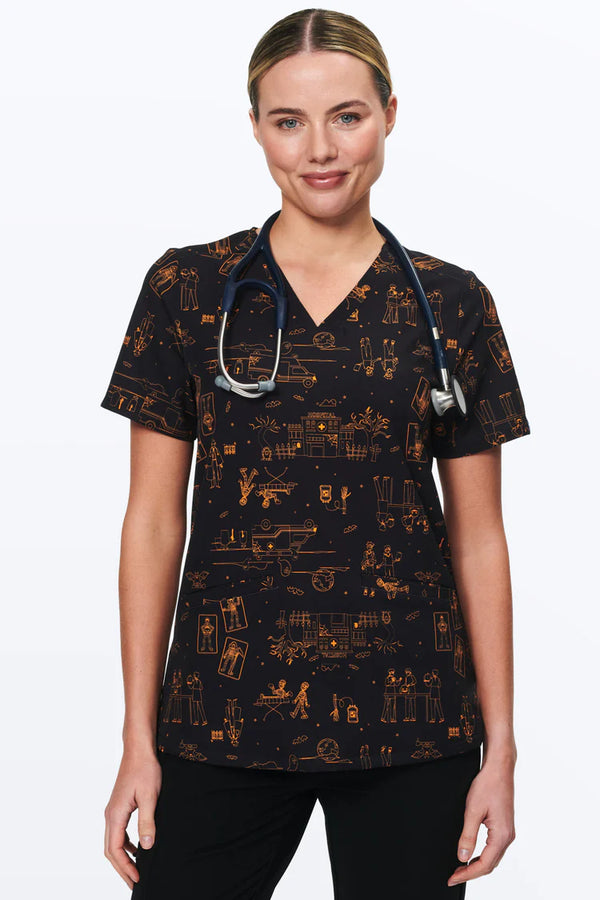 Haunted Hospital - Women's Scrub Top