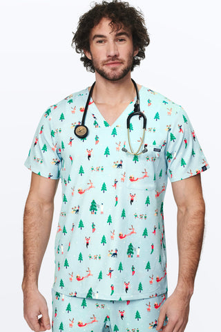 Ho Ho Hospital Men’s 3-Pocket Scrub Top