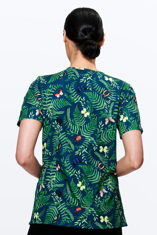 Bushland Butterflies Women’s 3-Pocket Scrub Top