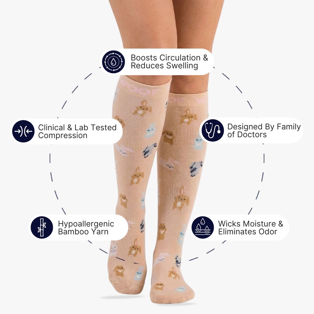 Bunnies Bamboo Compression Socks | Dr. Woof Apparel