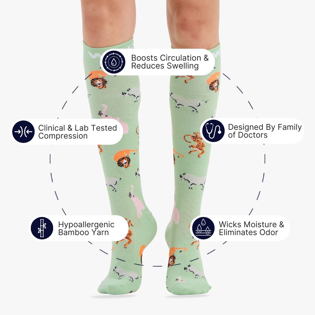 Wild Savanna Bamboo Compression Socks | Dr. Woof Apparel