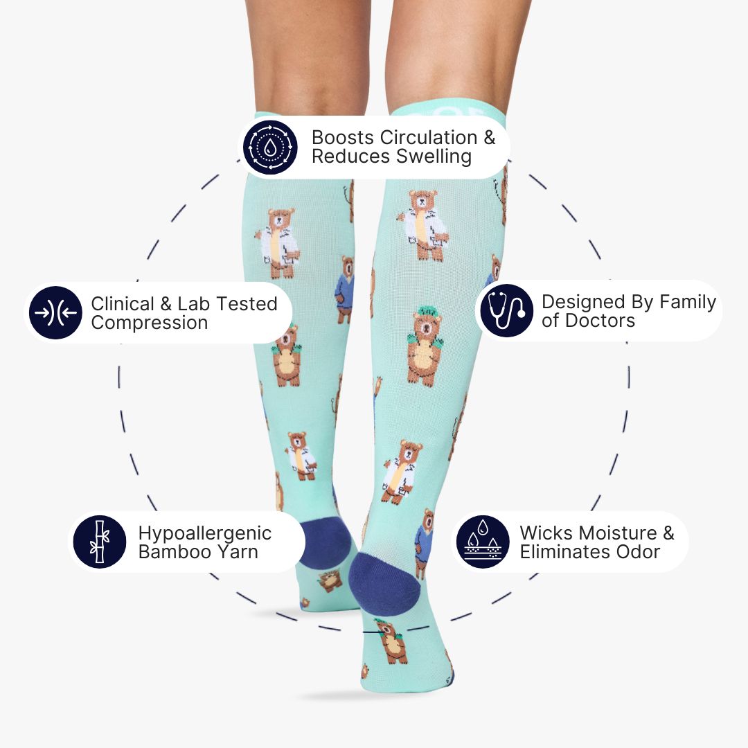Bear Care Bamboo Compression Socks | Dr Woof Apparel