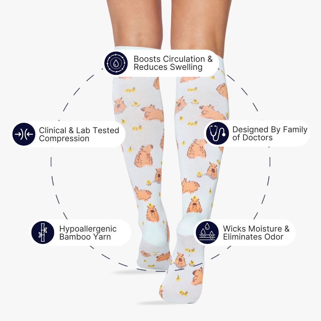 Capybara Bamboo Compression Socks | Dr. Woof Apparel