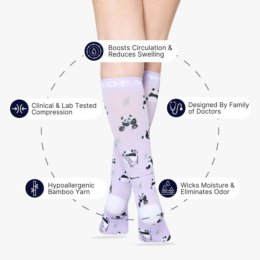 Onigiri Panda Bamboo Compression Socks | Dr. Woof Apparel