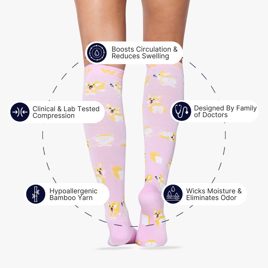 Loafing Corgis Bamboo Compression Socks | Dr. Woof Apparel