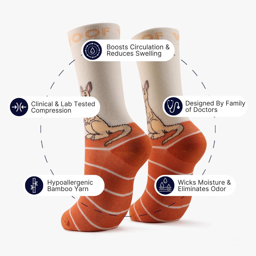 Kangaroo Bamboo Compression Socks | Dr. Woof Apparel