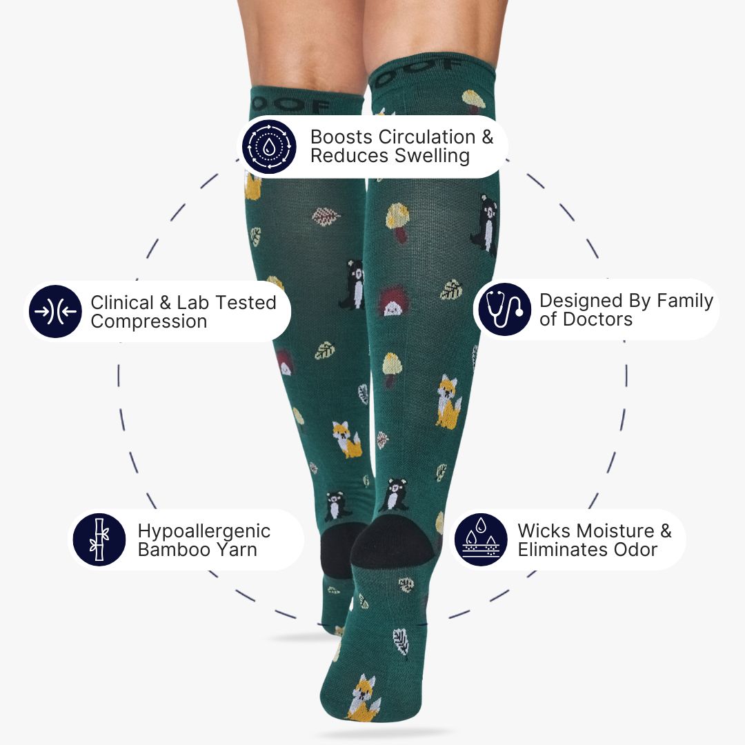 Woodland Bamboo Compression Socks | Dr. Woof Apparel