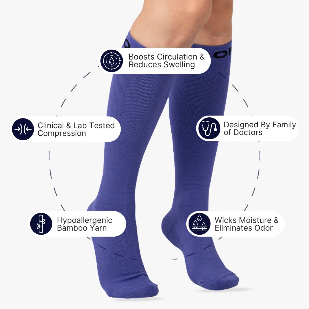 Blurple Bamboo Compression Socks