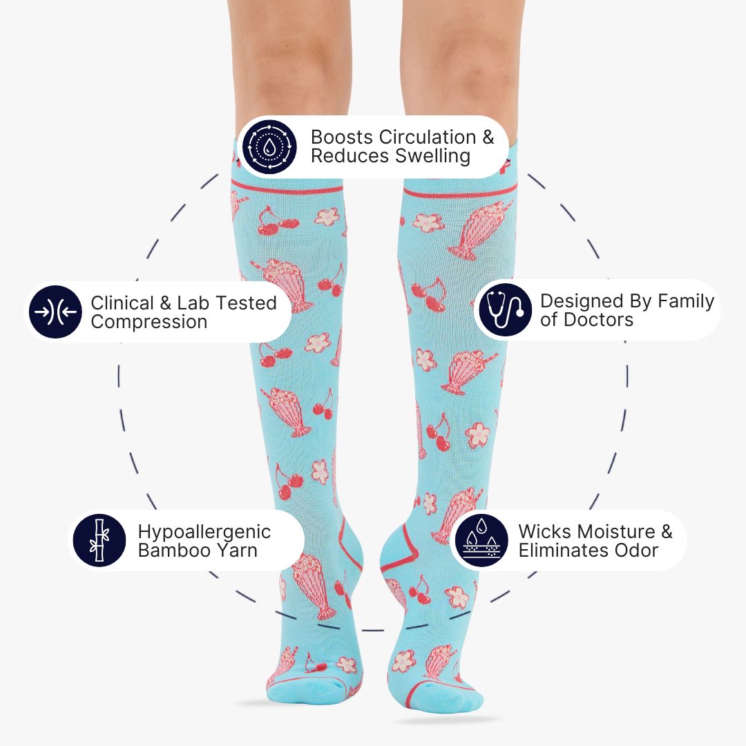 Cherry Milkshake Compression Socks | Dr. Woof Apparel
