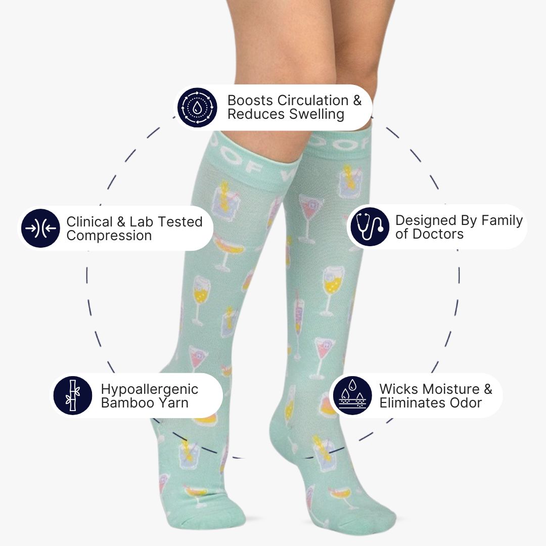 Cocktail Hour Bamboo Compression Socks