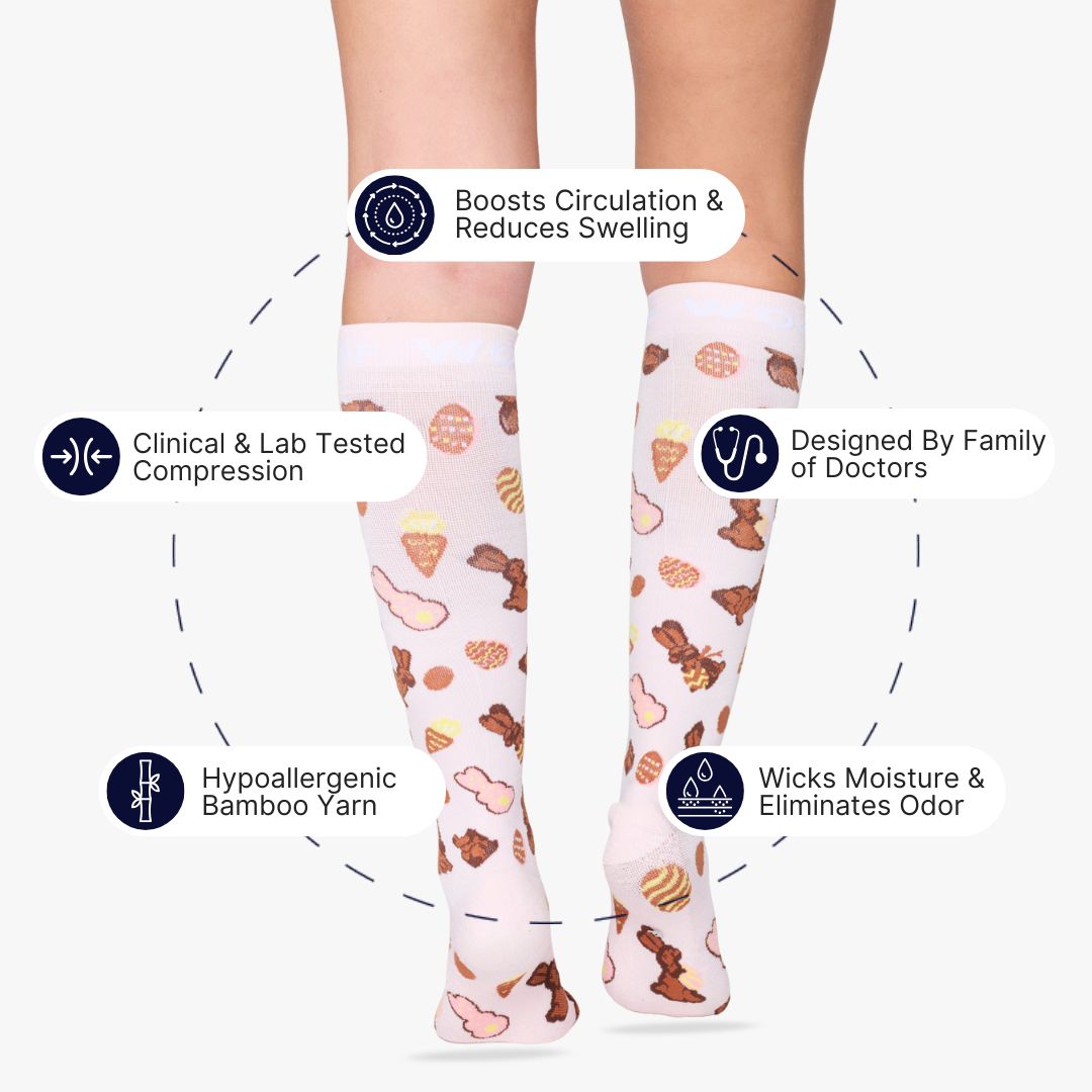 Yummy Bunnies Bamboo Compression Socks | Dr. Woof Apparel