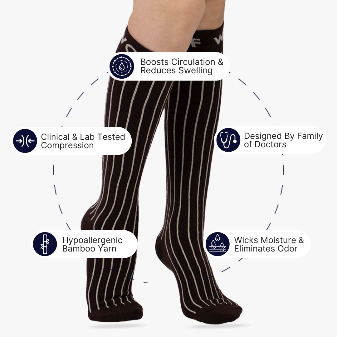 Pinstripe Bamboo Compression Socks | Dr. Woof Apparel