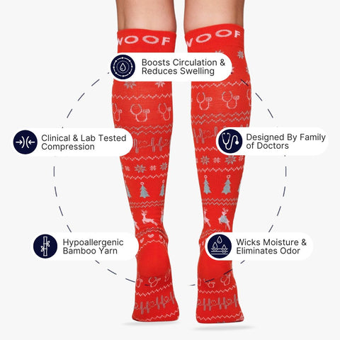 Christmas Sweater Bamboo Compression Socks
