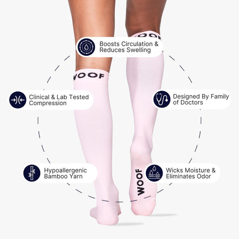 Baby Pink Bamboo Compression Socks