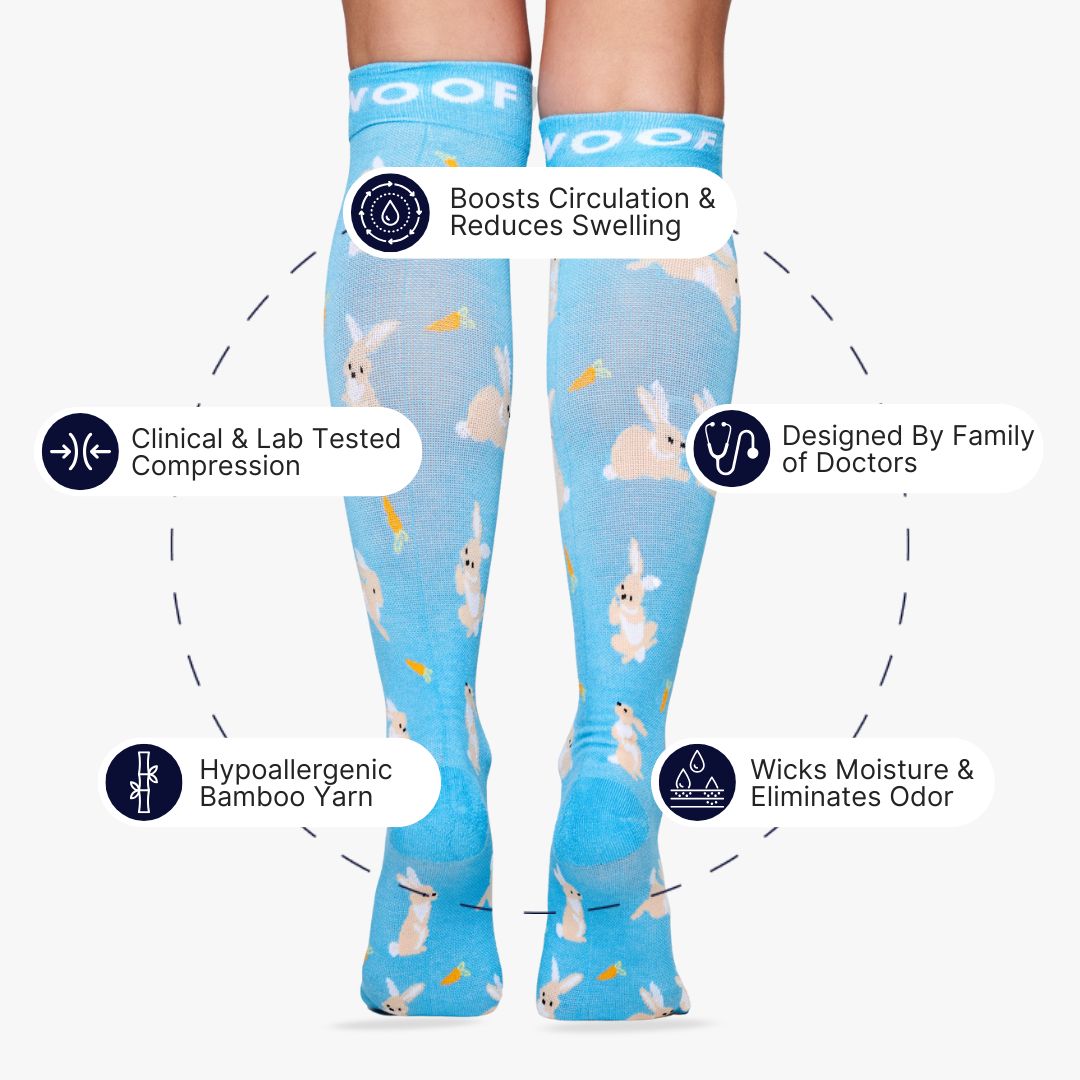 Snuggle Bunnies Bamboo Compression Socks | Dr. Woof Apparel