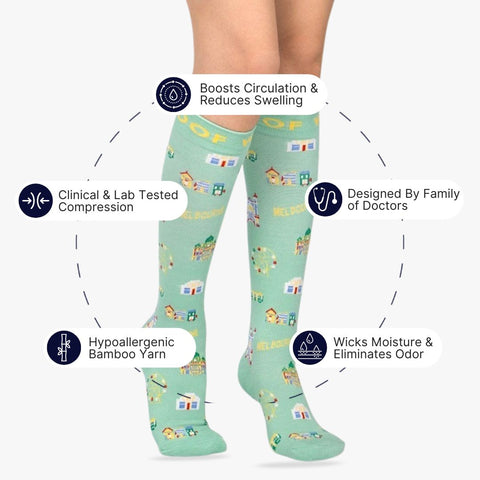 Meet Me in Melbourne Bamboo Compression Socks