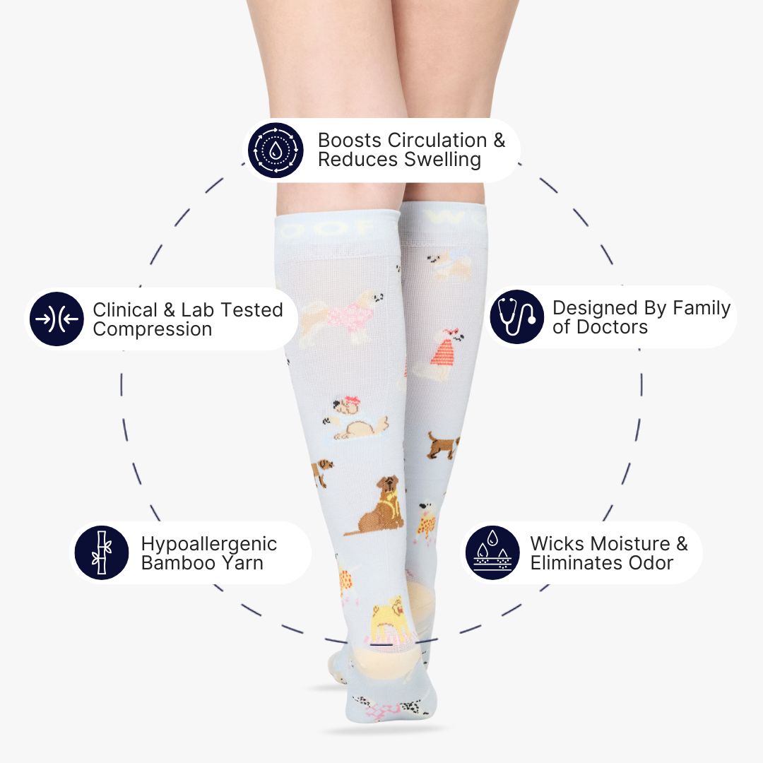 Parisian Pups Bamboo Compression Socks | Dr. Woof Apparel
