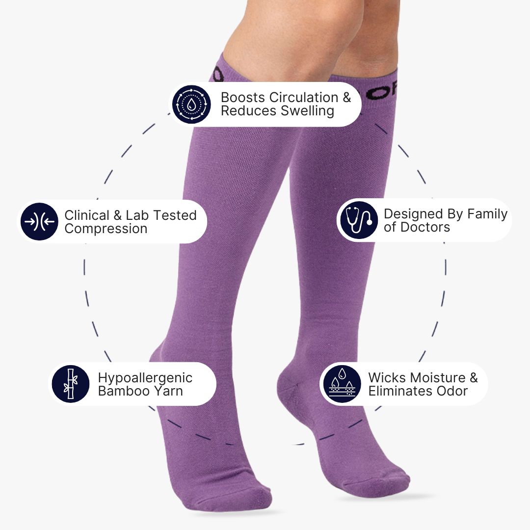 Lavender Bamboo Compression Socks | Dr. Woof Apparel