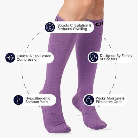 Lavender Bamboo Compression Socks | Dr. Woof Apparel