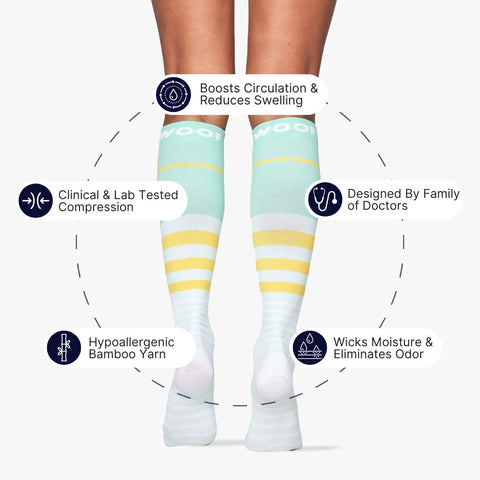 Merryl Stripe Bamboo Compression Socks
